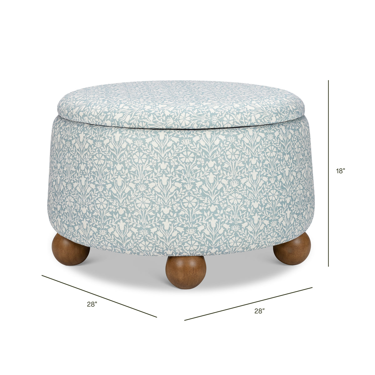 Morris & Co. x Namesake Tuffet Storage Ottoman - dimensions