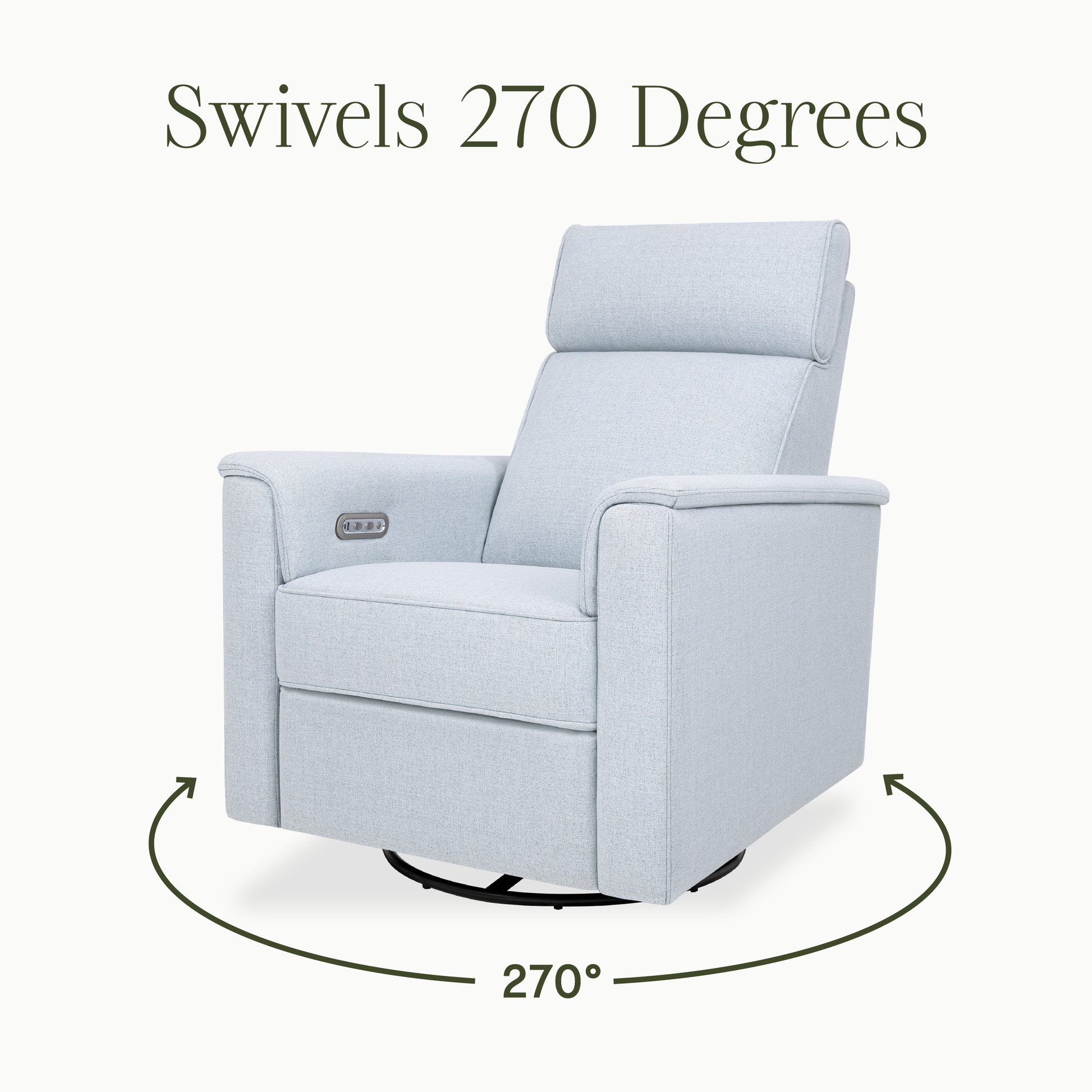 M17186PCET,Namesake,Willa Plus Power Glider Recliner w/ Power Headrest in Performance Blue Chambray Eco-Twill