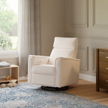 B17186YC,Monogram by Namesake,Willa Plus Power Glider Recliner w/ Power Headrest in Ivory Corduroy