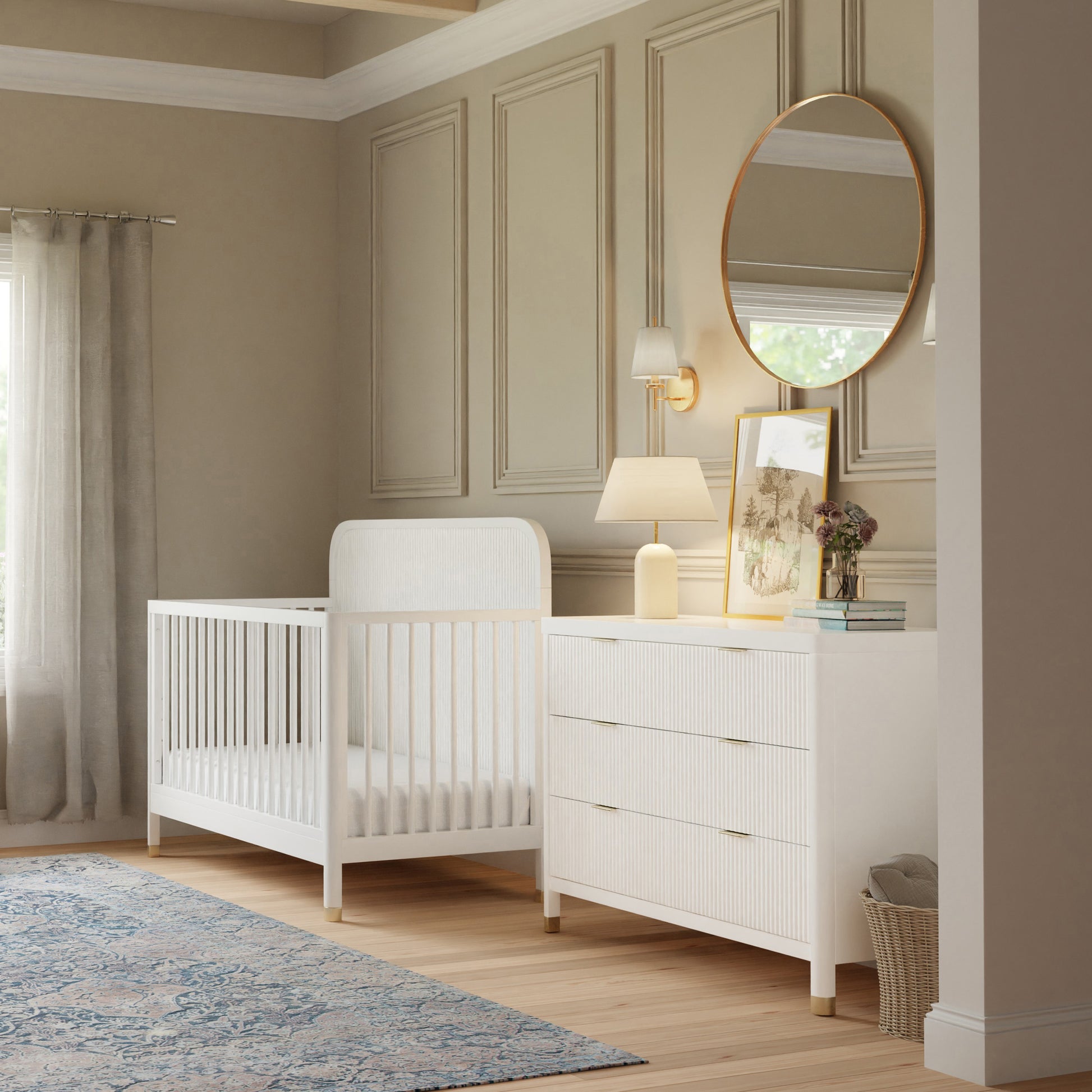 M26701RW,Namesake,Brimsley Tambour 4-in-1 Convertible Crib in Warm White