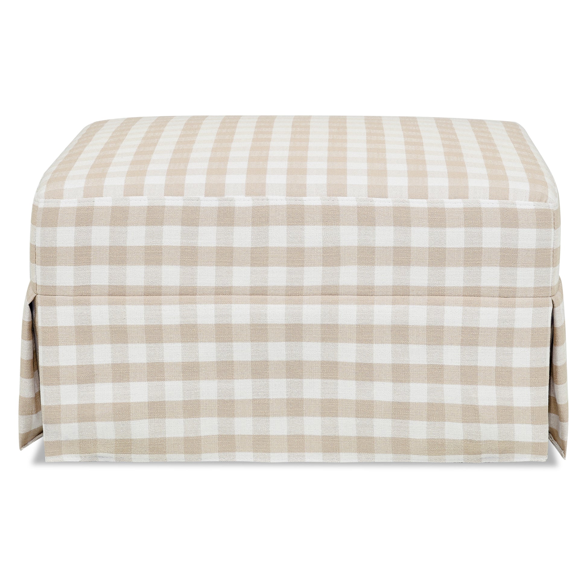 M21785TGH,Namesake,Crawford Gliding Ottoman in Tan Gingham