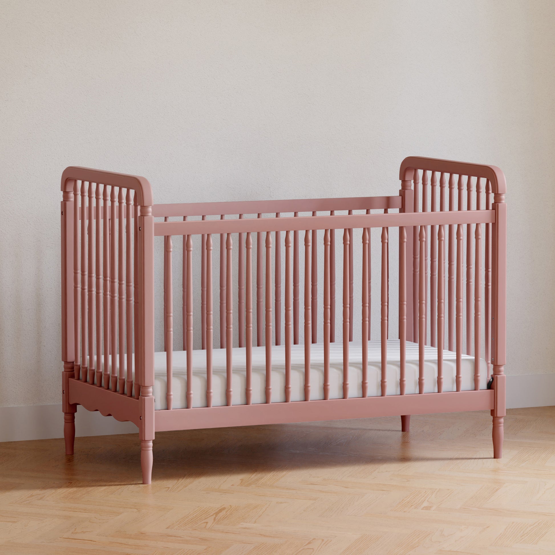 M7101DTR,Namesake,Liberty 3-in-1 Convertible Spindle Crib w/Toddler Bed Conversion Kit in Dusty Rose