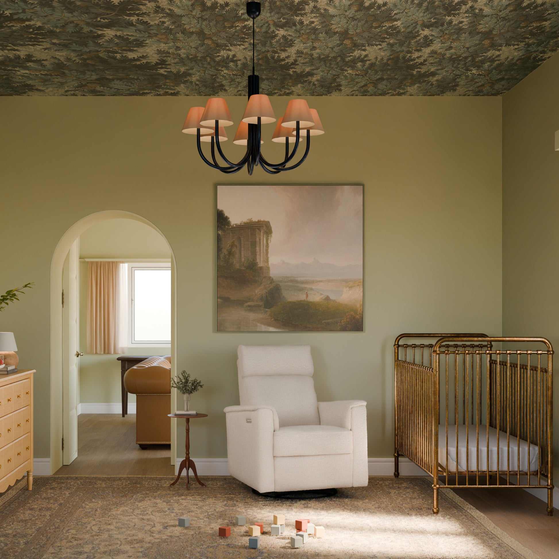 M17186PWB,Namesake,Willa Plus Power Glider Recliner w/ Power Headrest in Performance Ivory Boucle