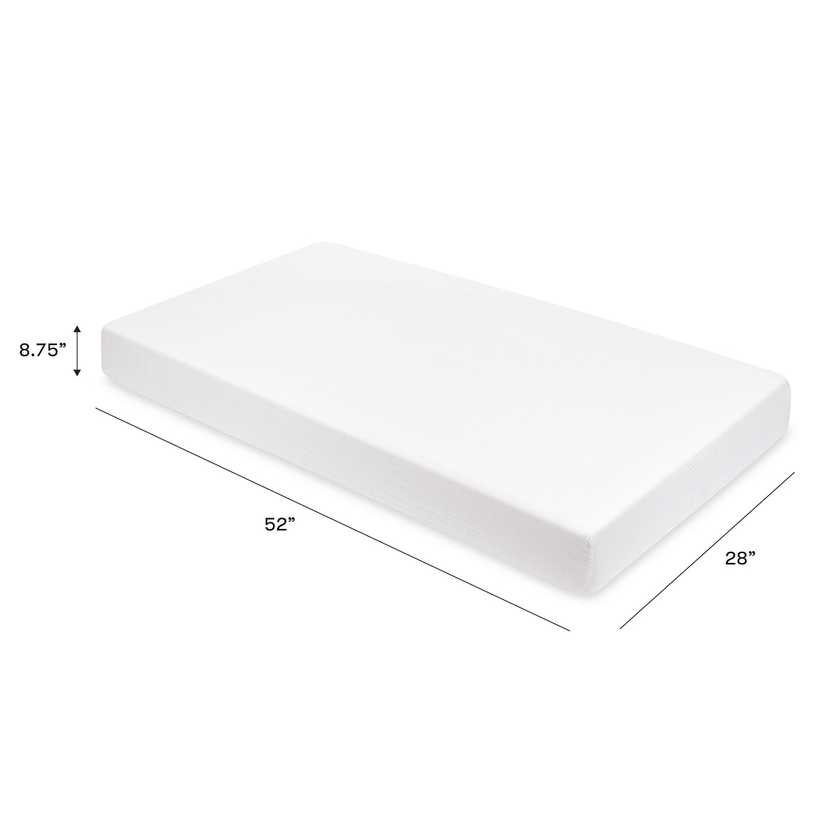 Crib Sheet in GOTS Certified Organic Muslin Cotton - dimensions