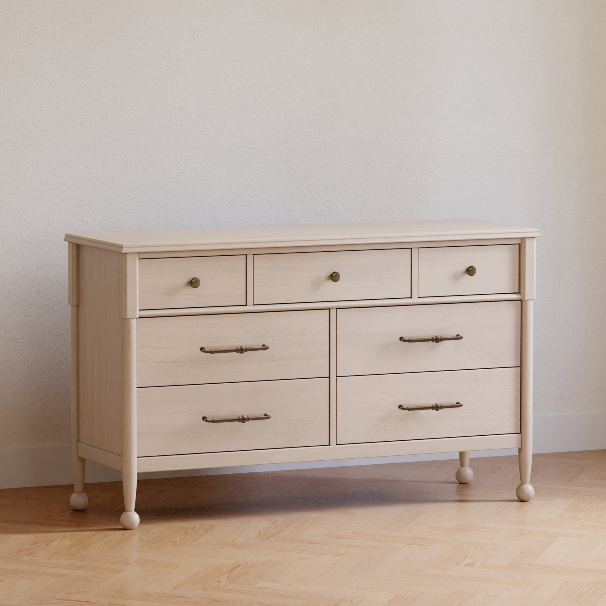 M31416WP,Namesake,Alouette 7-Drawer Assembled Dresser in Washed Pine