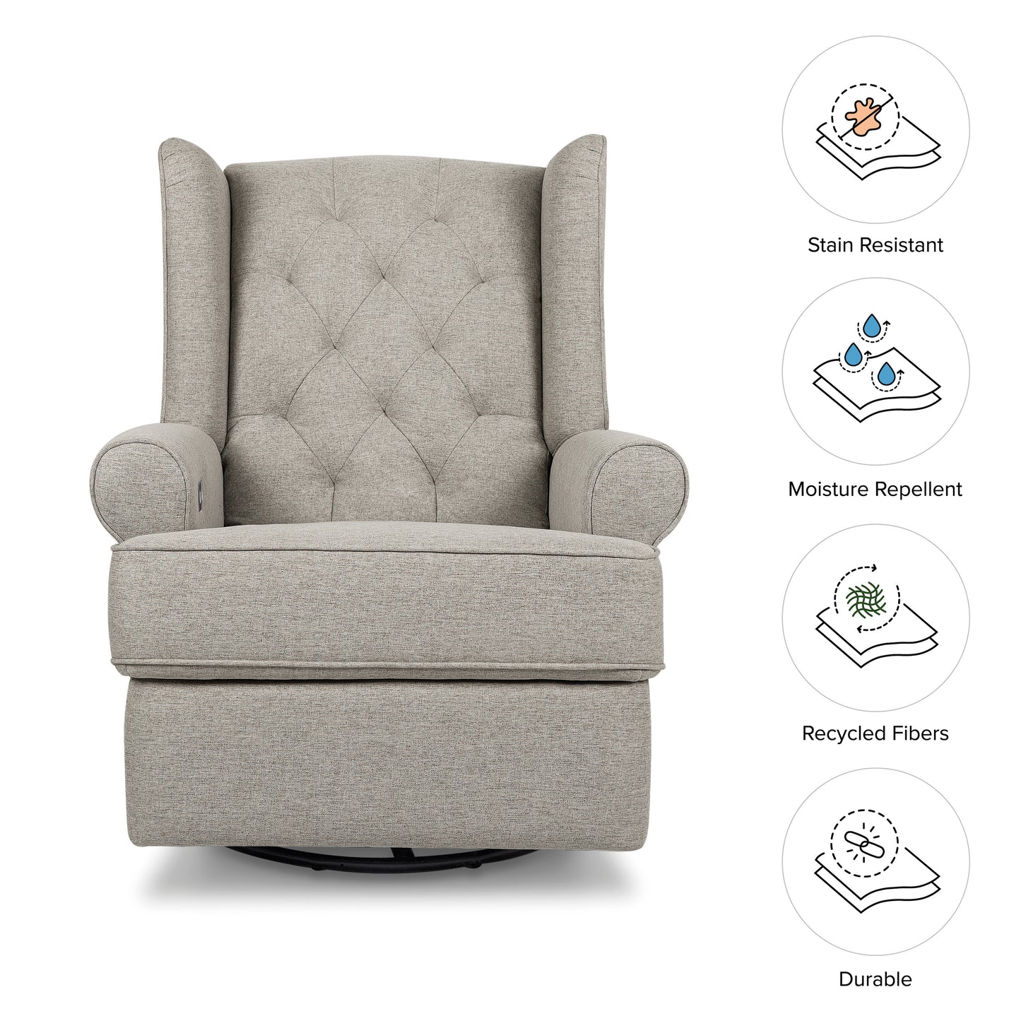 M21987PGEW,Namesake,Harbour Power Recliner in Performance Grey Eco-Weave