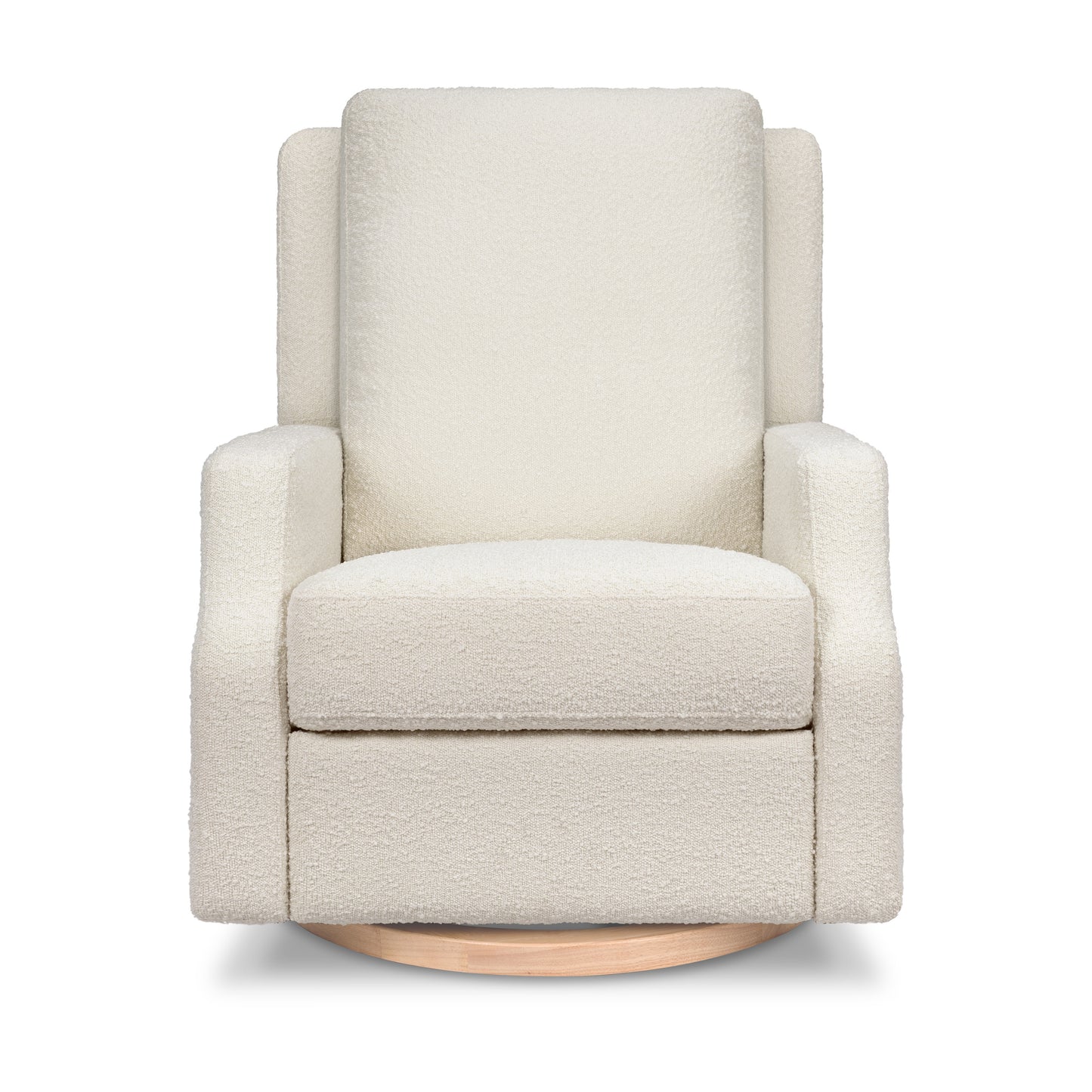 M22286WBLB,Namesake,Crewe Electronic Swivel Glider Recliner in Ivory Boucle w/Light Wood Base