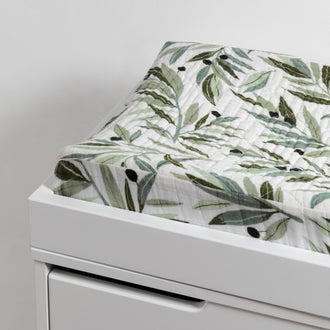 Quilted Changing Pad Cover in GOTS Certified Organic Muslin Cotton