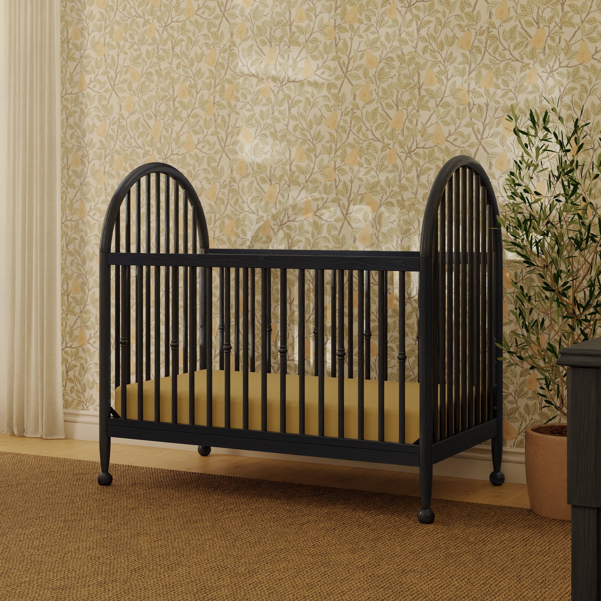 M31401AB,Namesake,Alouette 3-in-1 Convertible Spindle Crib in Archival Black