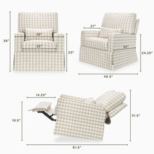 M21777TGH,Namesake,Crawford Recliner and Swivel Glider in Tan Gingham
