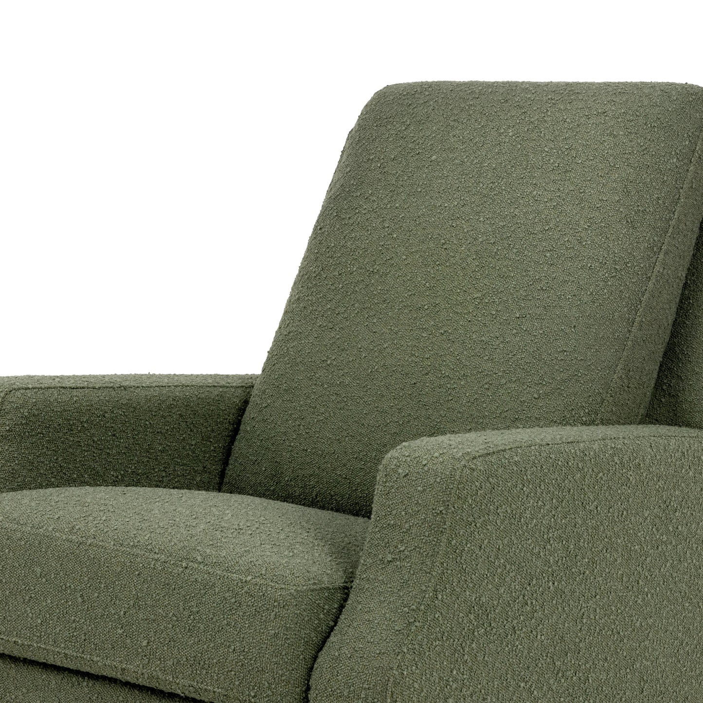 M22287OBLB,Namesake,Crewe Recliner and Swivel Glider in Olive Boucle w/Light Wood Base