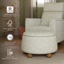 M30985MADF,Namesake,Tuffet Storage Ottoman Mallow in Ash w/ Dark Wood Ball Feet