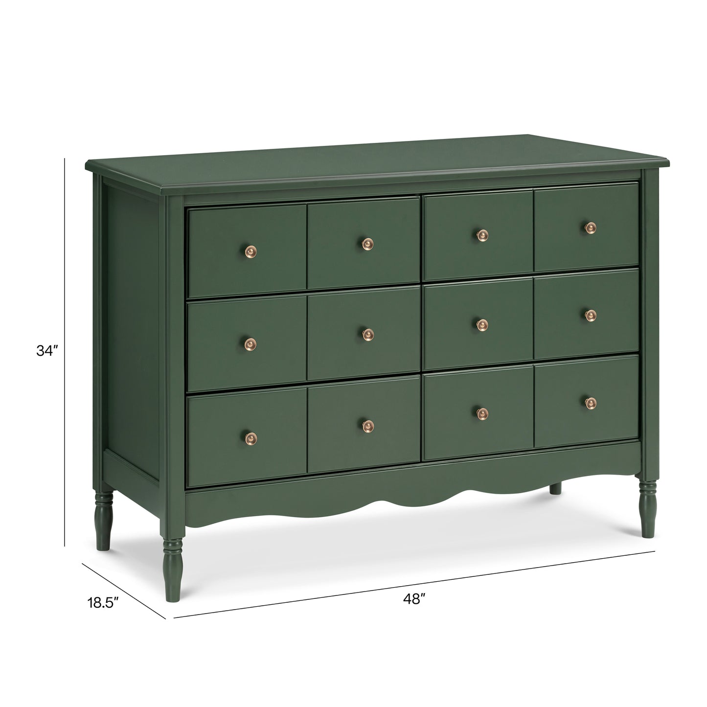 M7116FRGR,Namesake,Liberty 6-Drawer Assembled Dresser in Forest Green