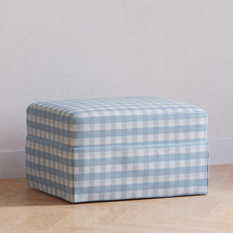 M21785BGH,Namesake,Crawford Gliding Ottoman in Blue Gingham