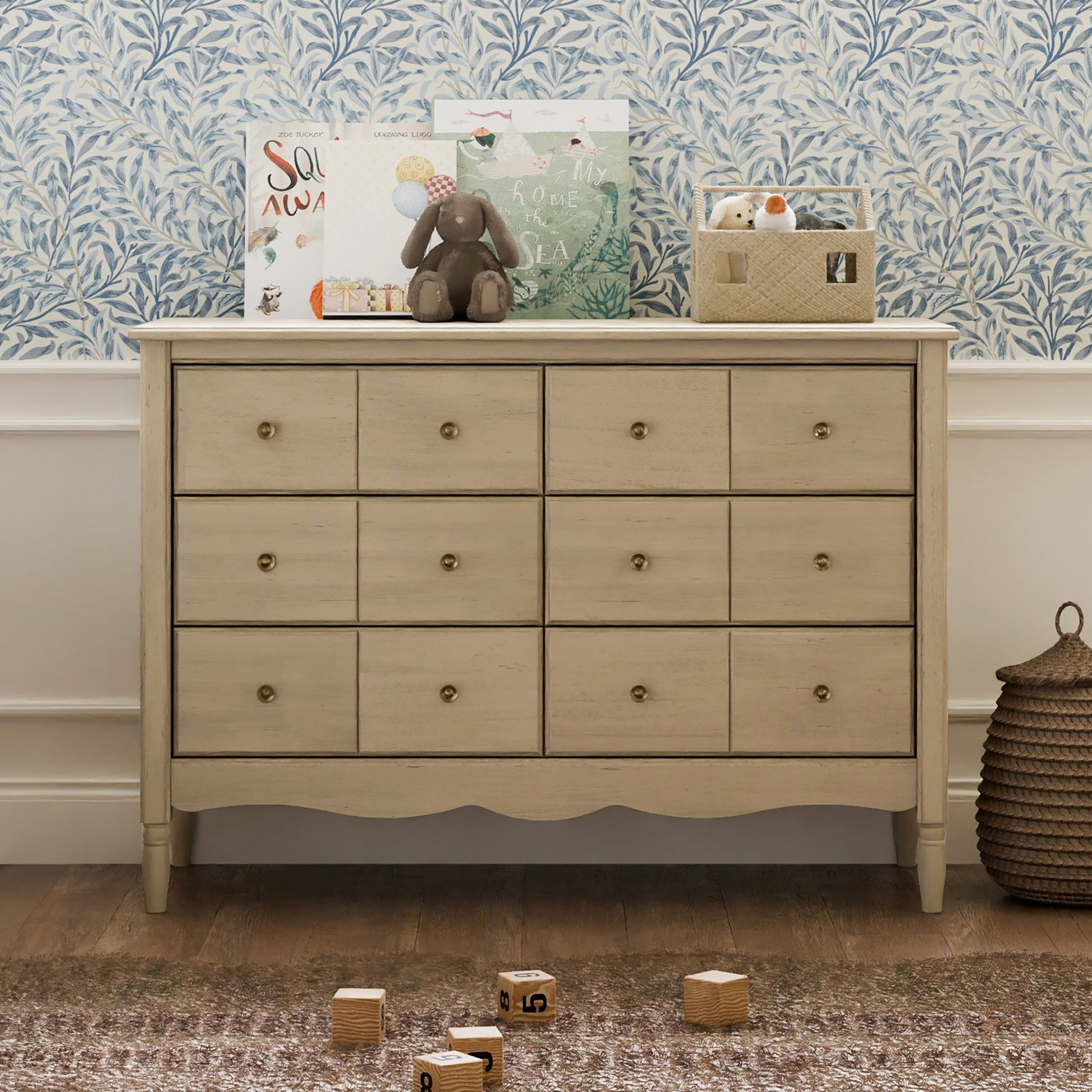 M7116WP,Namesake,Liberty 6-Drawer Assembled Dresser in Washed Pine