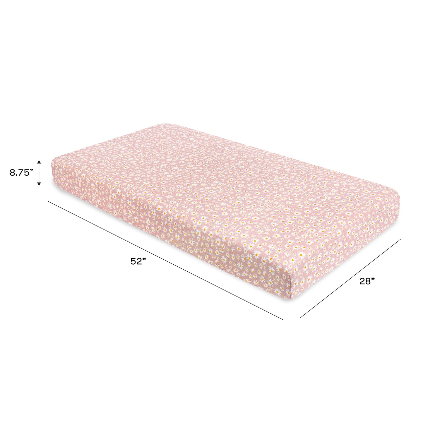 T28035,Daisy Muslin Crib Sheet in GOTS Certified Organic Cotton