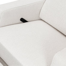 M22287FCSLB,Namesake,Crewe Recliner and Swivel Glider in Fog Chatham Stripe Performance Eco-Weave w/LB