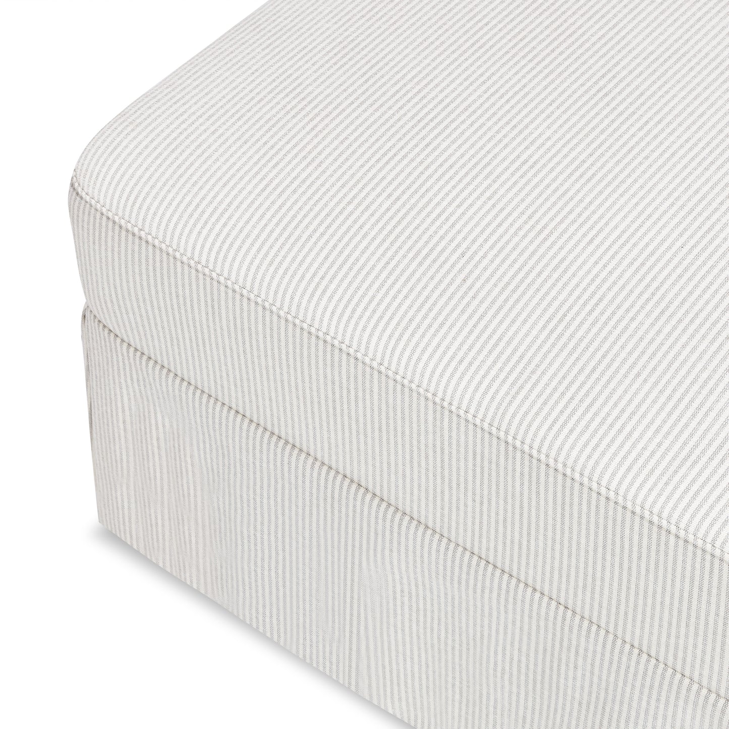 M21785FCS,Crawford Gliding Ottoman in Fog Chatham Stripe Performance Eco-Weave