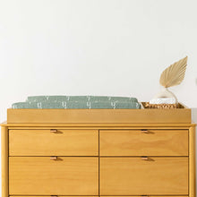 T27137,Babyletto,Ocean Waves Quilted Muslin Changing Pad Cover in GOTS Certified Organic Cotton