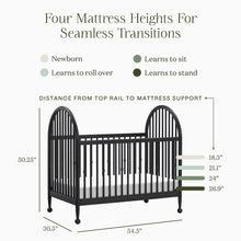 M31401AB,Namesake,Alouette 3-in-1 Convertible Spindle Crib in Archival Black