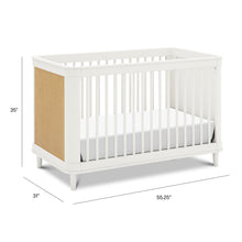 M23701RWHC,Namesake,Marin with Cane 3-in-1 Convertible Crib in Warm White and Honey Cane