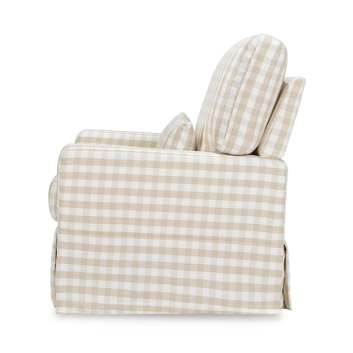 M21787TGH,Crawford Pillowback Comfort Swivel Glider in Tan Gingham