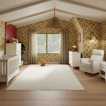 B17186PCMEWLB,Monogram by Namesake,Willa Plus Power Glider Recliner w/ Power Headrest in Performance Cream Eco-Weave w/Light Wood base