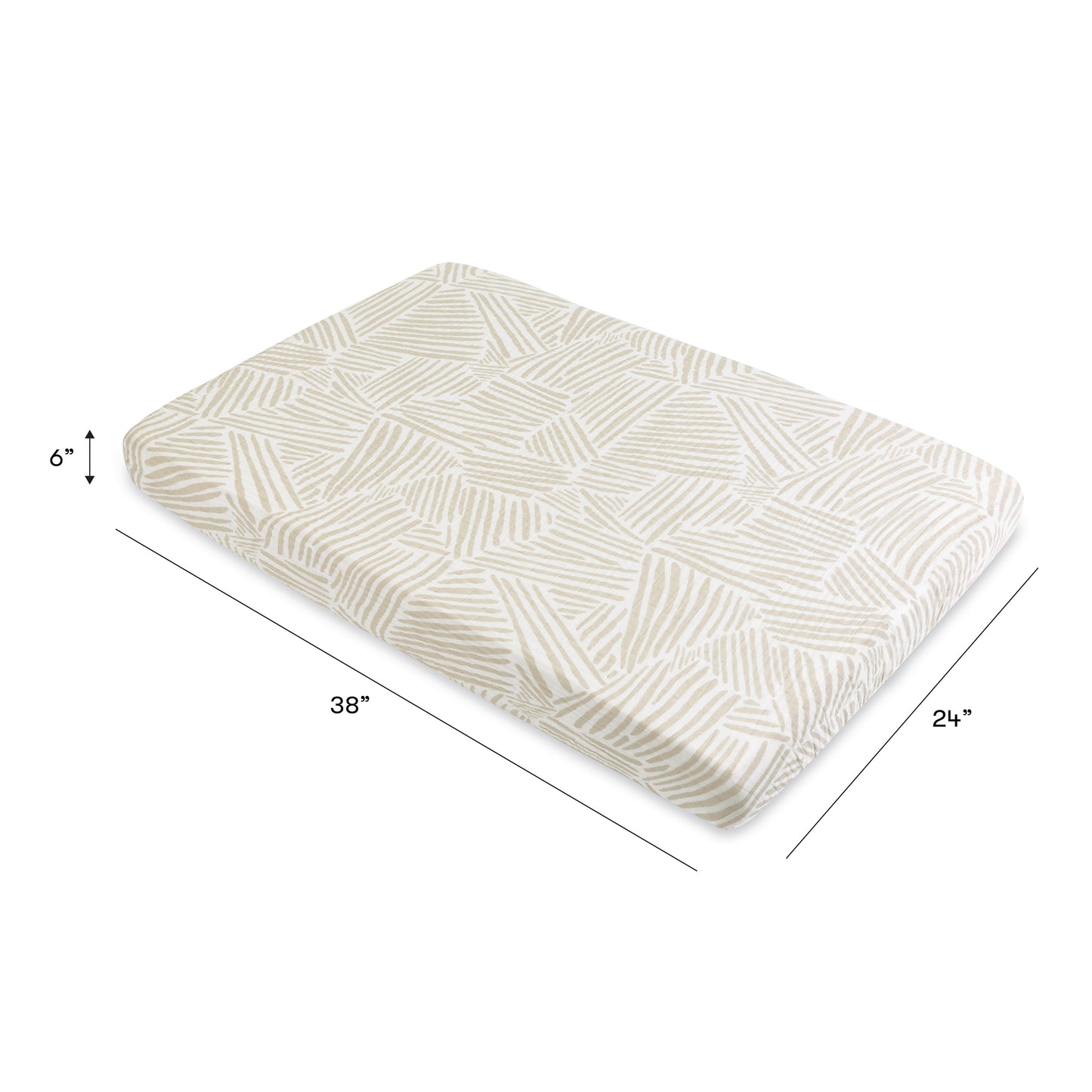 T29236,Oat Stripe Muslin Mini Crib Sheet in GOTS Certified Organic Cotton