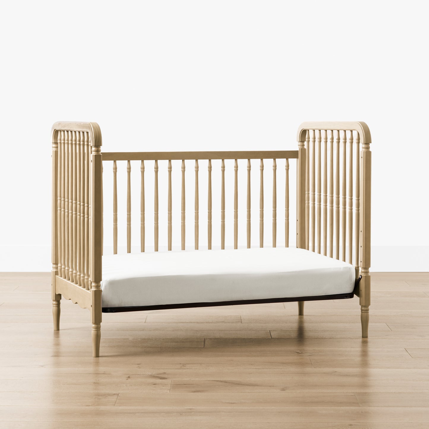 M7101WP,Namesake,Liberty 3-in-1 Convertible Spindle Crib w/Toddler Bed Conversion Kit in Washed Pine