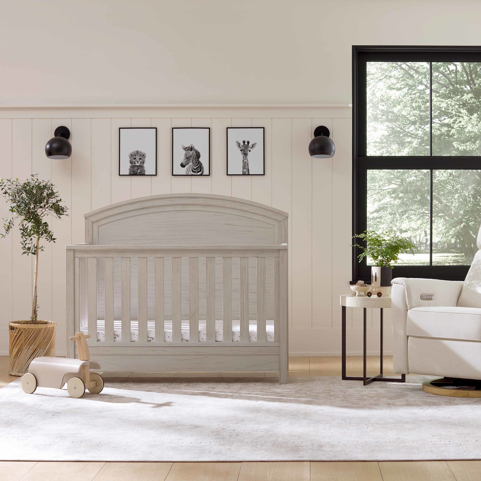 MONOGRAM BY NAMESAKE HEMSTED 4-IN-1 CONVERTIBLE CRIB WALNUT DRIFTWOOD