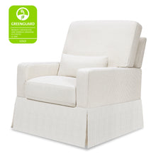 M21787FCS,Crawford Pillowback Comfort Swivel Glider in Fog Chatham Stripe Performance Eco-Weave