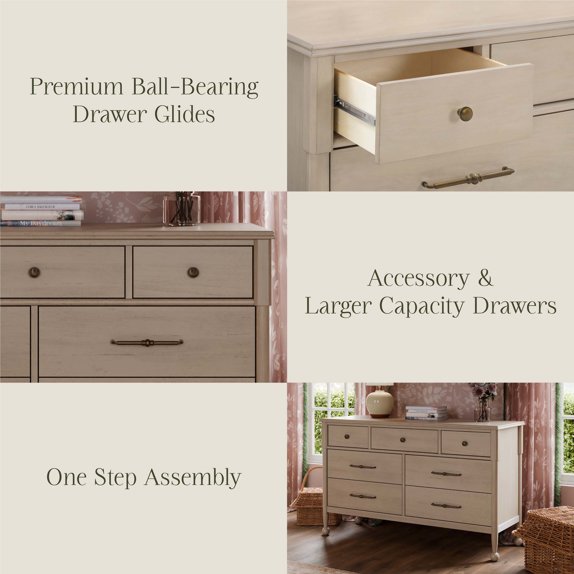 M31416WP,Namesake,Alouette 7-Drawer Assembled Dresser in Washed Pine