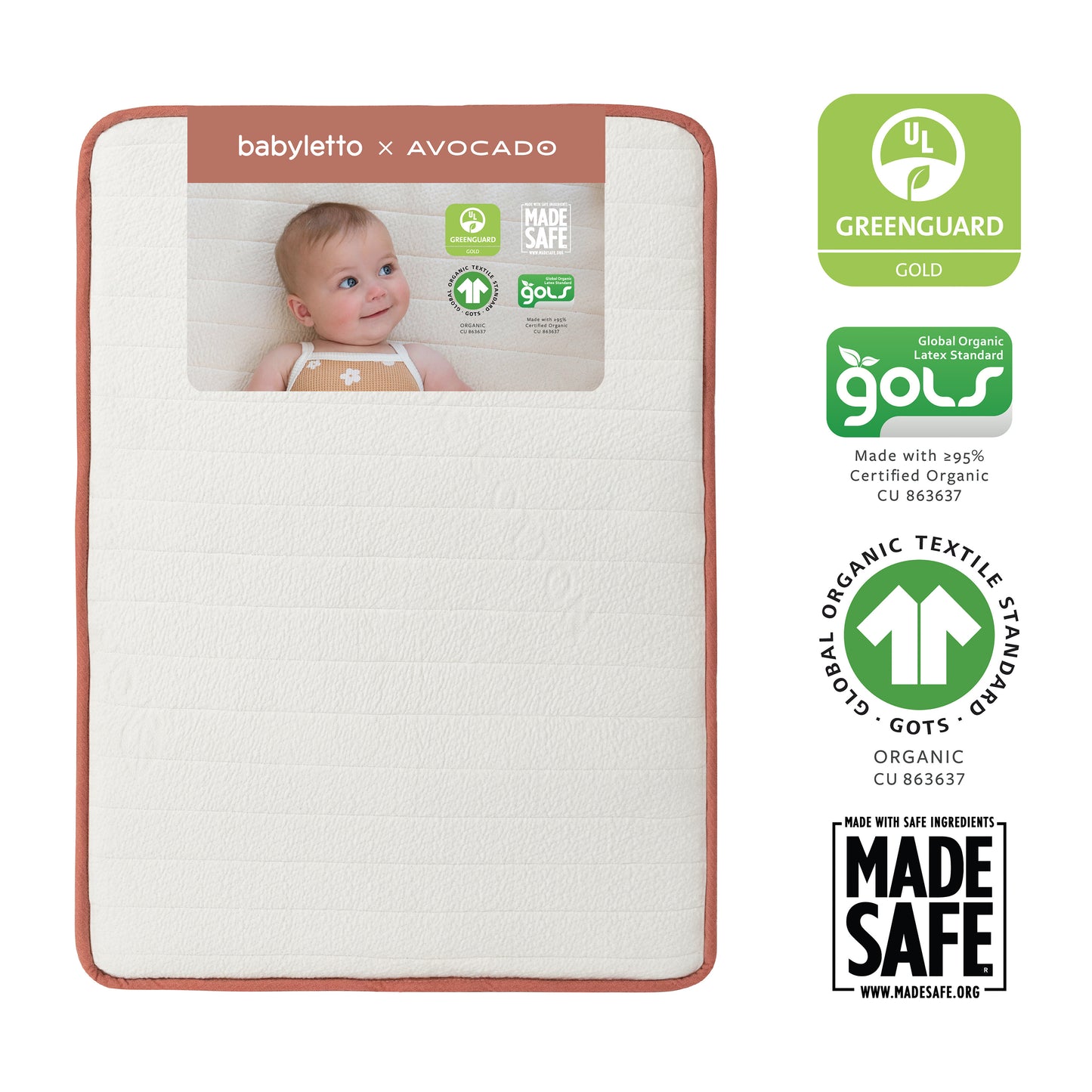 M53103A,Babyletto,Babyletto x Avocado Organic Mini Crib Mattress 100% Nontoxic