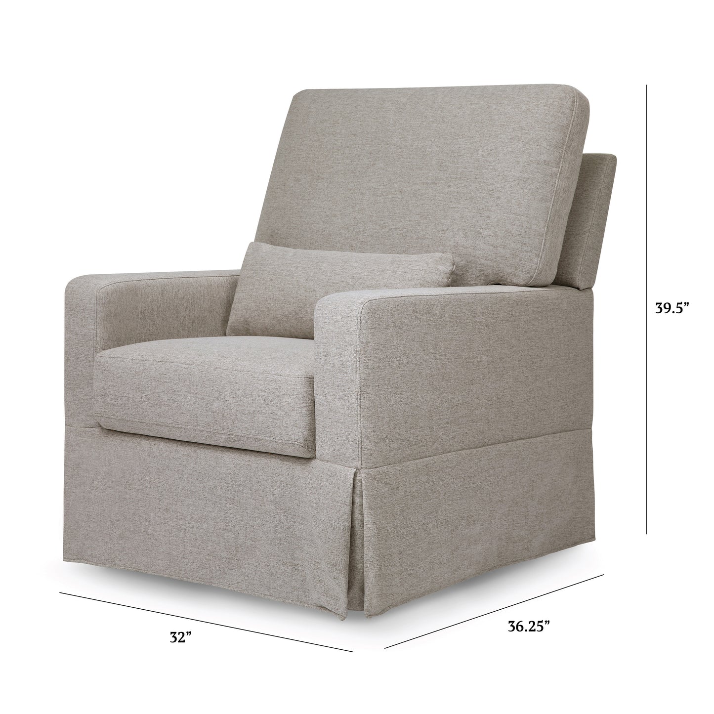 M21787PGEW,Namesake,Crawford Pillowback Comfort Swivel Glider in Performance Grey Eco-Weave