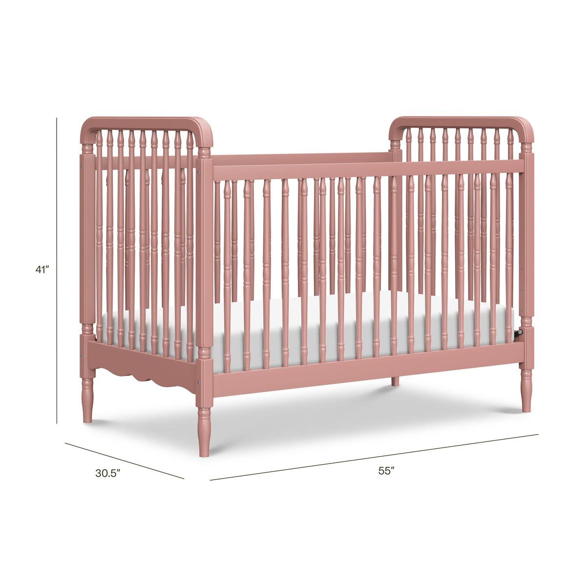 Liberty 3-in-1 Convertible Spindle Crib with Toddler Bed Conversion Kit - dimensions