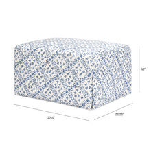 M21785BLT,Namesake,Sarah Flint x Namesake Crawford Gliding Ottoman in Blue Lattice Performance Eco-Weave