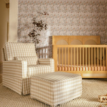 M21785TGH,Crawford Gliding Ottoman in Tan Gingham