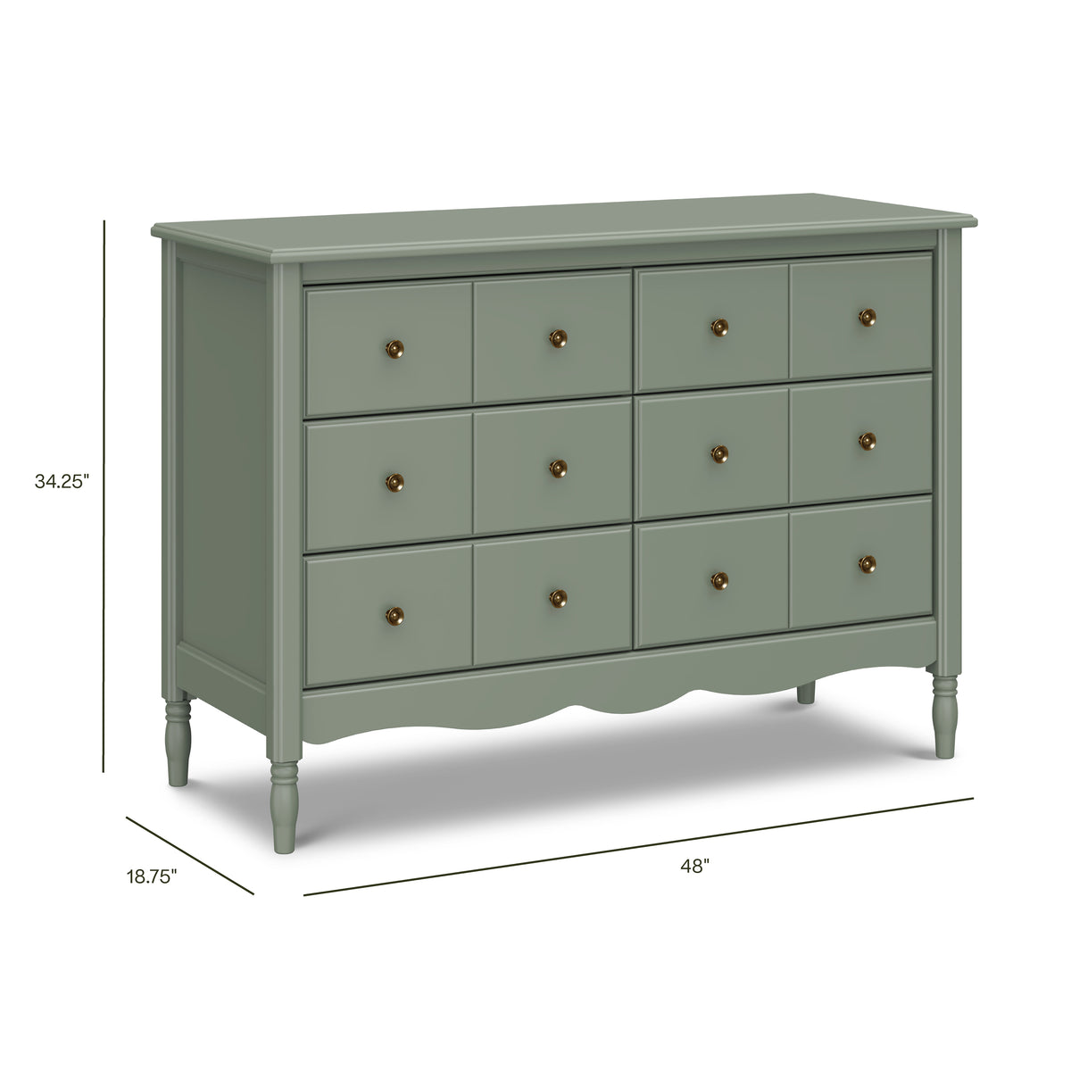 Liberty 6-Drawer Assembled Dresser (48") - dimensions