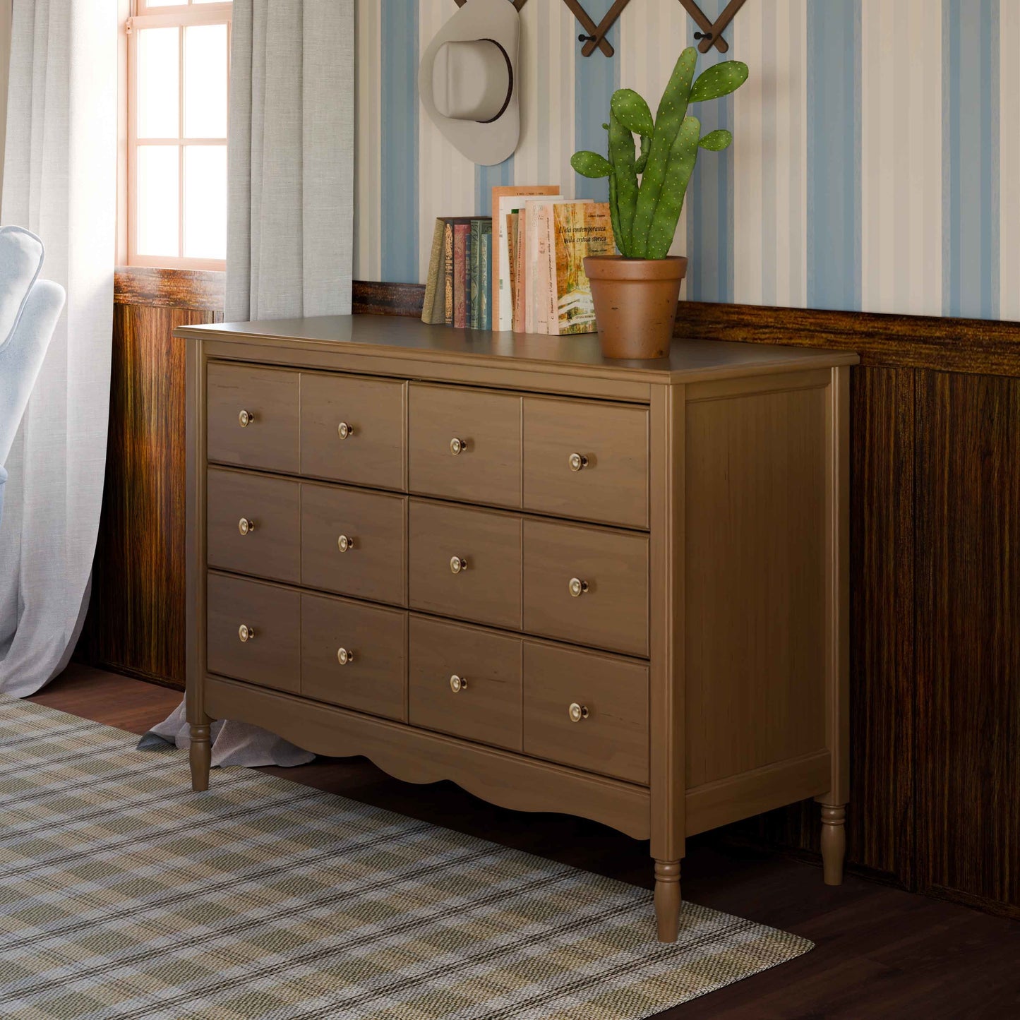 M7116NL,Namesake,Liberty 6-Drawer Assembled Dresser in Natural Walnut