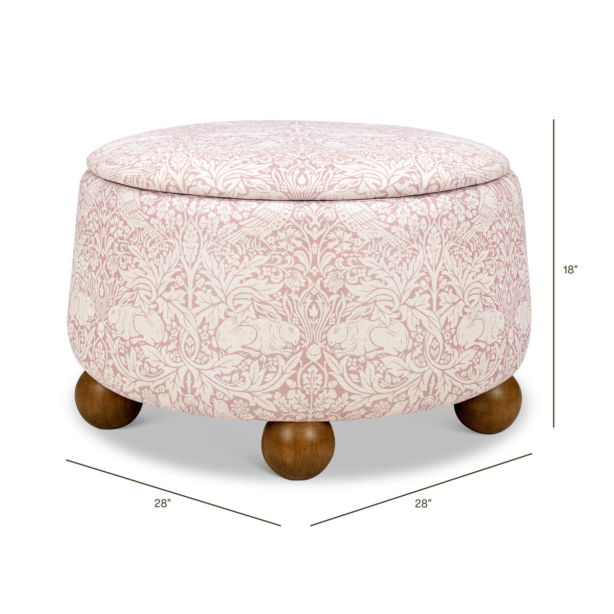 Morris & Co. x Namesake Tuffet Storage Ottoman - dimensions