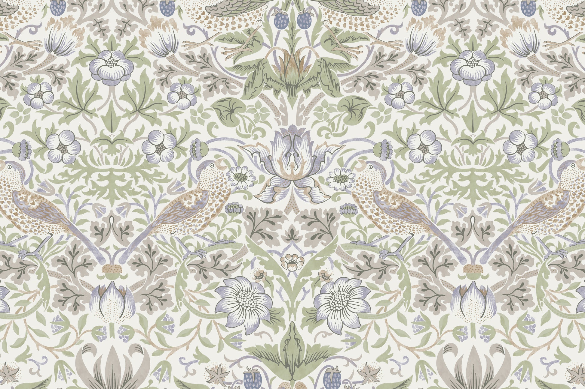 MDBFABRIC185,Namesake,Namesake - Strawberry Thief in Fig & Thyme (TTFT) SWATCH