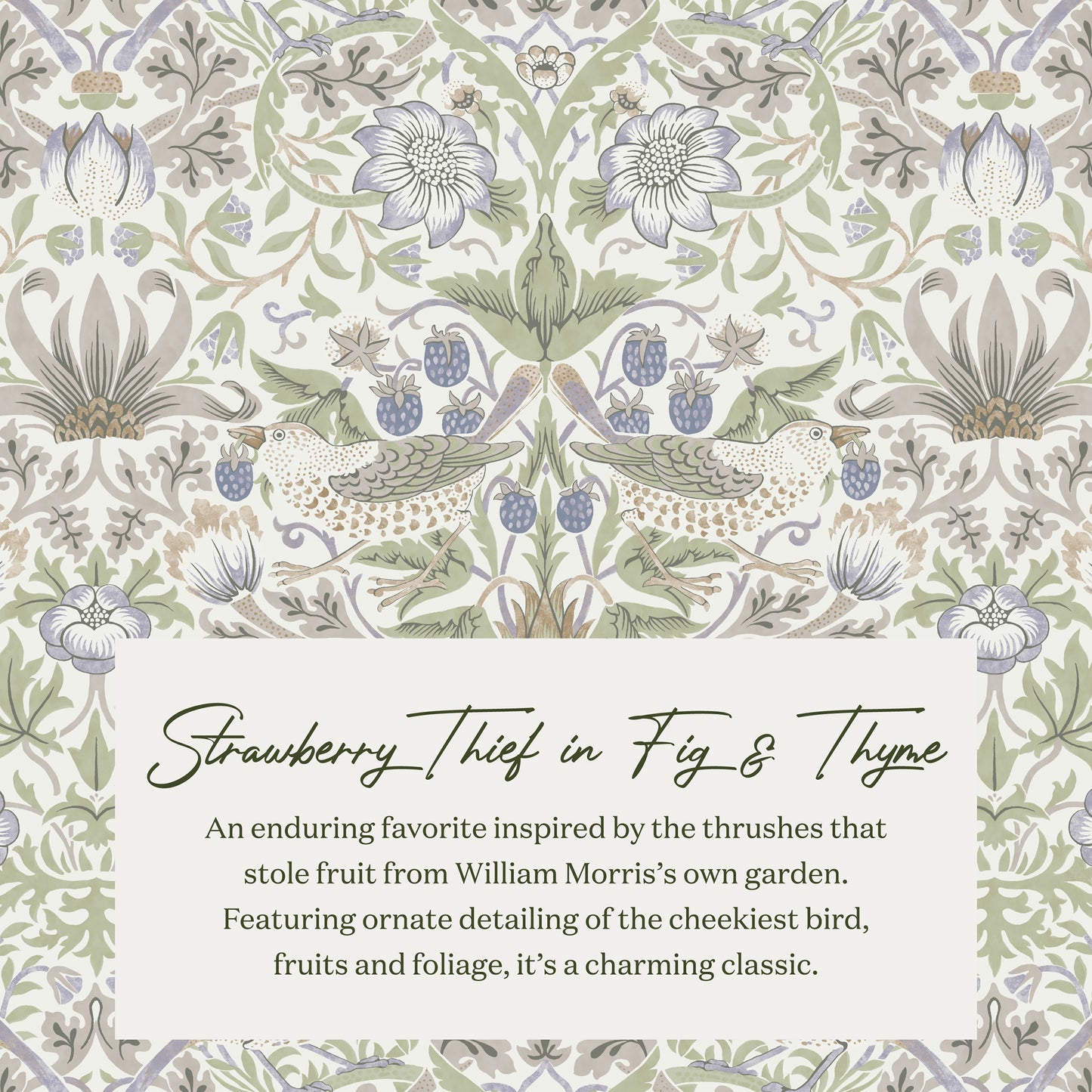 M21787TTFT,Namesake,Crawford Pillowback Comfort Swivel Glider in Strawberry Thief in Fig & Thyme