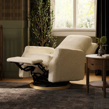 M22287WBLB,Namesake,Crewe Recliner and Swivel Glider in Ivory Boucle w/Light Wood Base