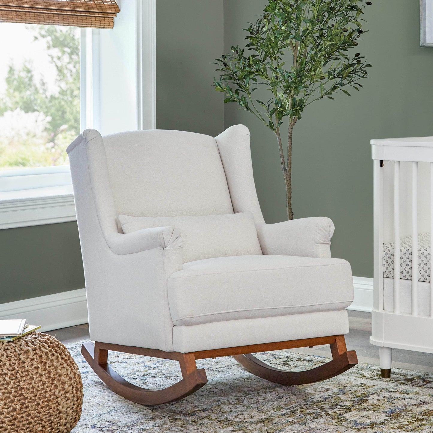 Miranda Wingback Rocker in Eco-Performance Fabric | Water Repellent & Stain Resistant