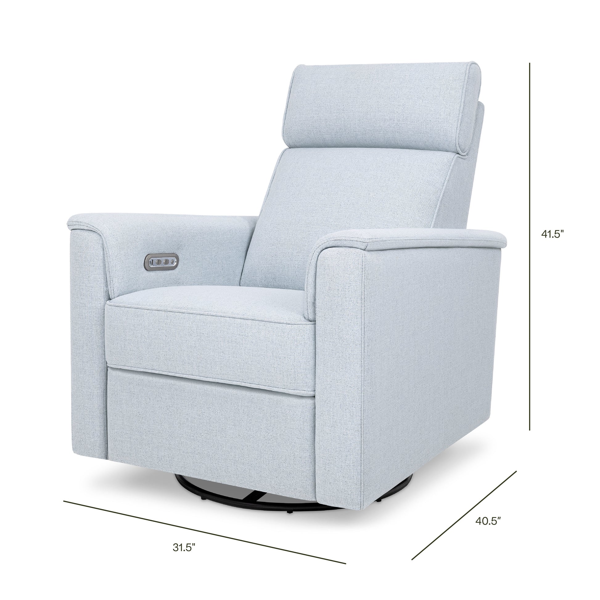 M17186PCET,Namesake,Willa Plus Power Glider Recliner w/ Power Headrest in Performance Chambray Eco-Twill