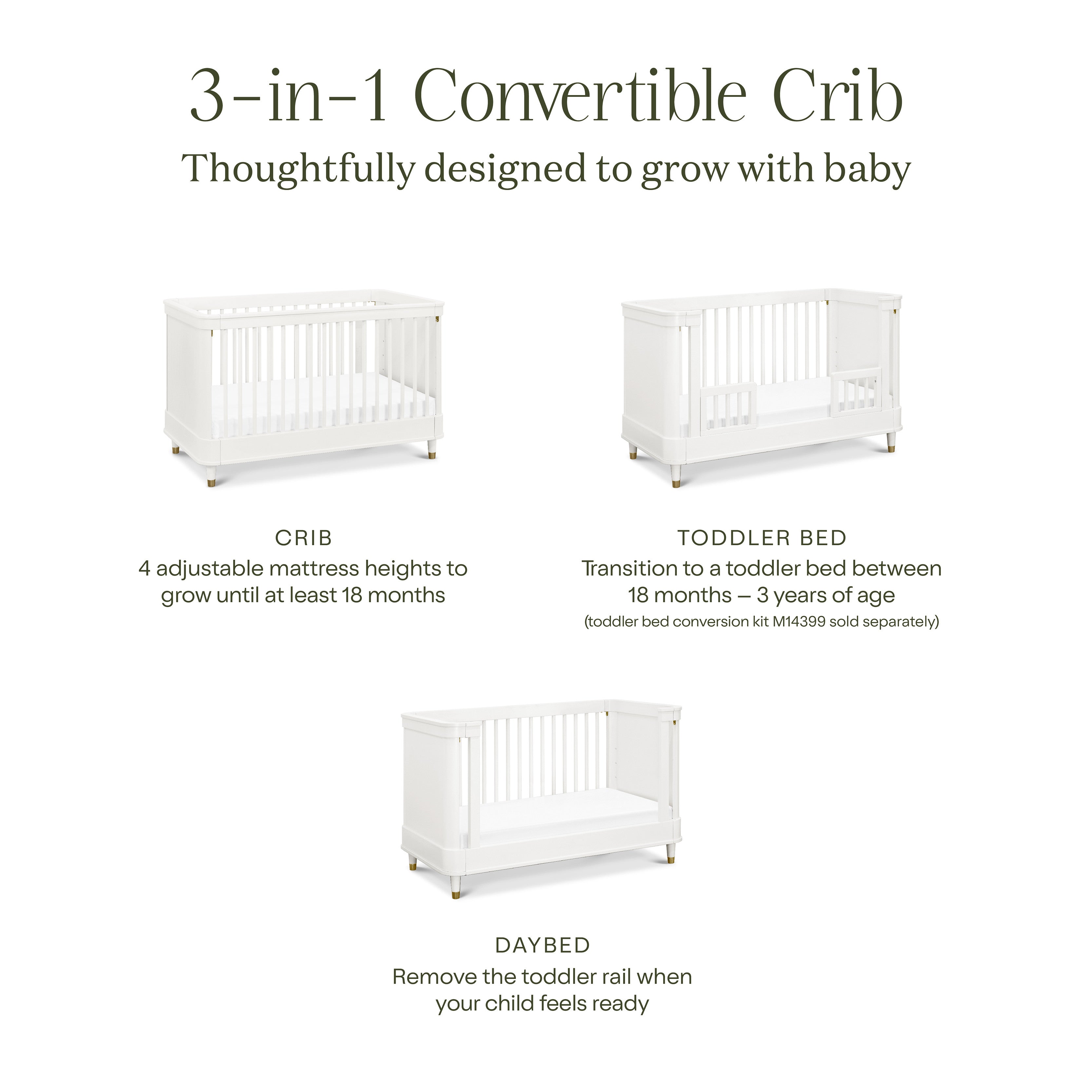 3 in 1 convertible crib online