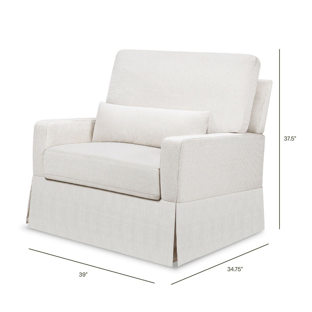 Crawford Pillowback Chair and a Half Comfort Swivel Glider - dimensions