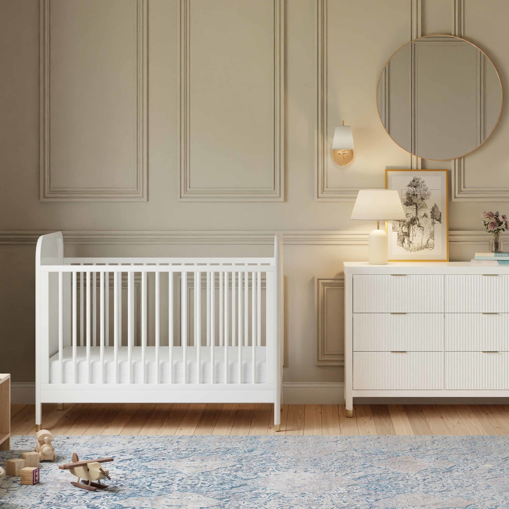 M26742RW,Namesake,Brimsley Tambour 3-in-1 Convertible Crib in Warm White