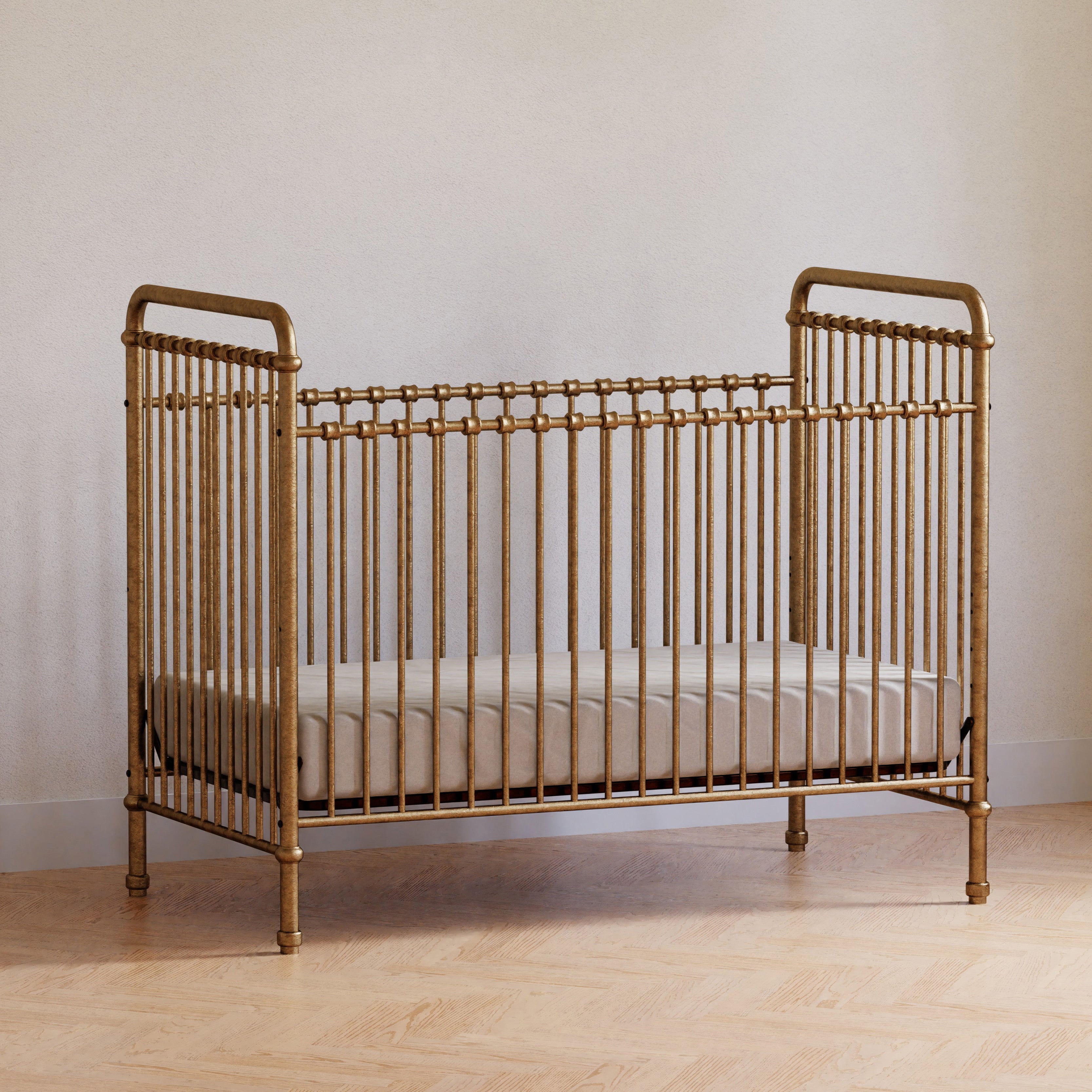 Gold metal baby crib on sale