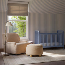 M30985CSGHF,Namesake,Tuffet Storage Ottoman in Chai Shearling w/Honey Ball Feet